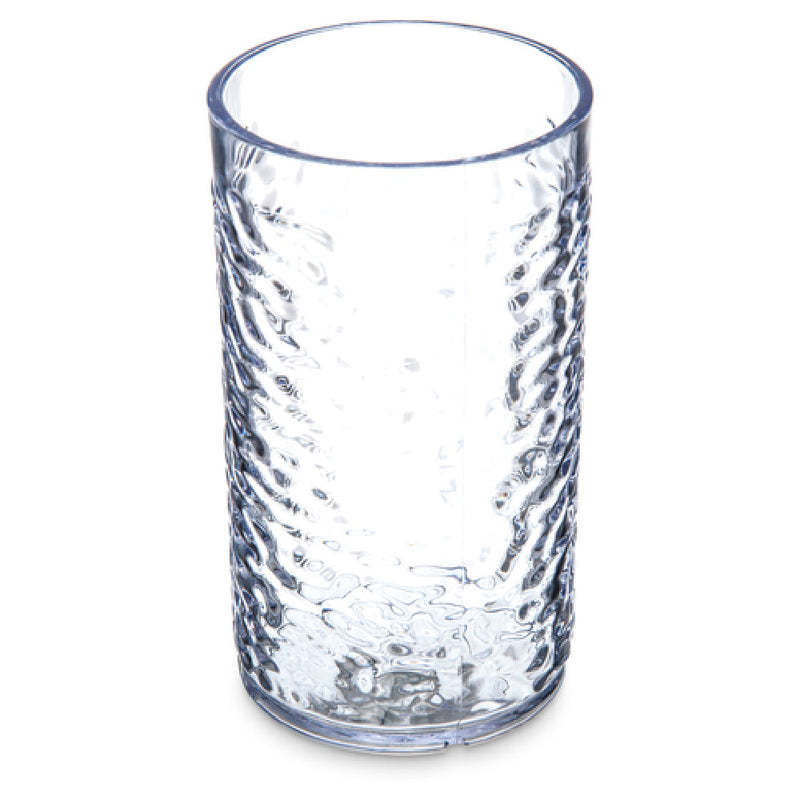 Carlisle 551207 12 oz Pebble Optic Tumbler SAN Clear Pebbled Exterior