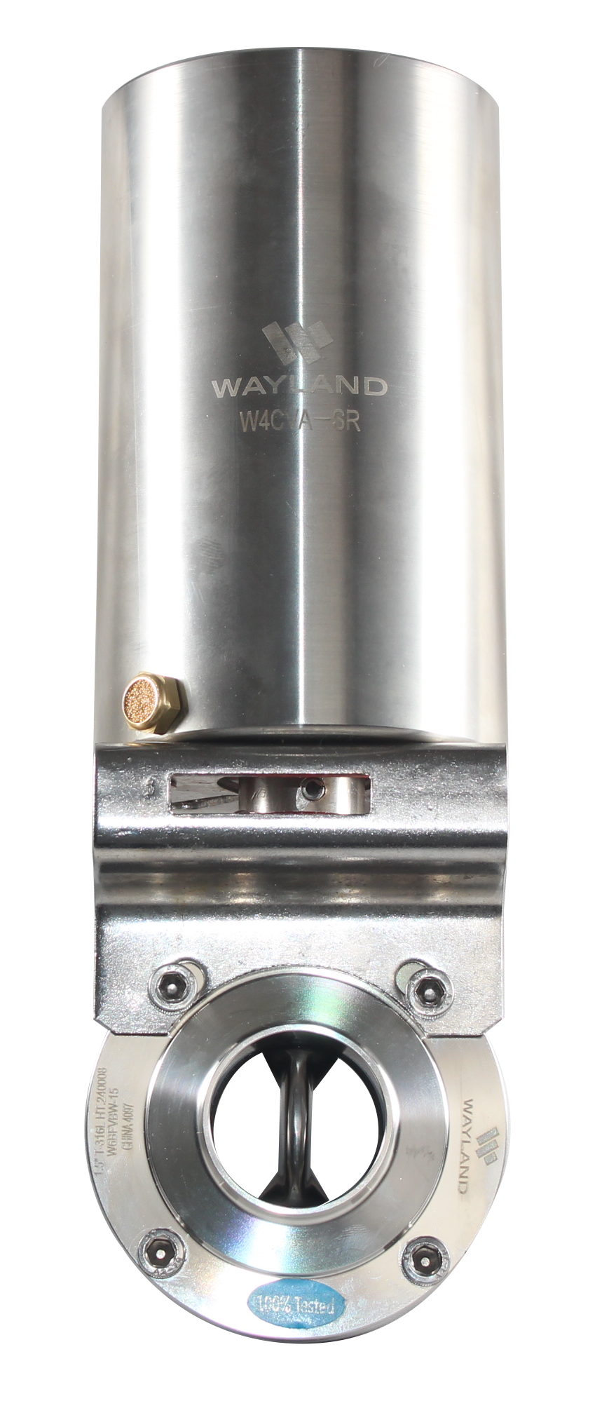 3" Butt-Weld Butterfly Valve W/ Dual Acting Vertical Canister Actuator - EPDM (BFVBW-DA)  - T316L Stainless Steel - Wayland Industries - W6BFVBW-E-3-DA