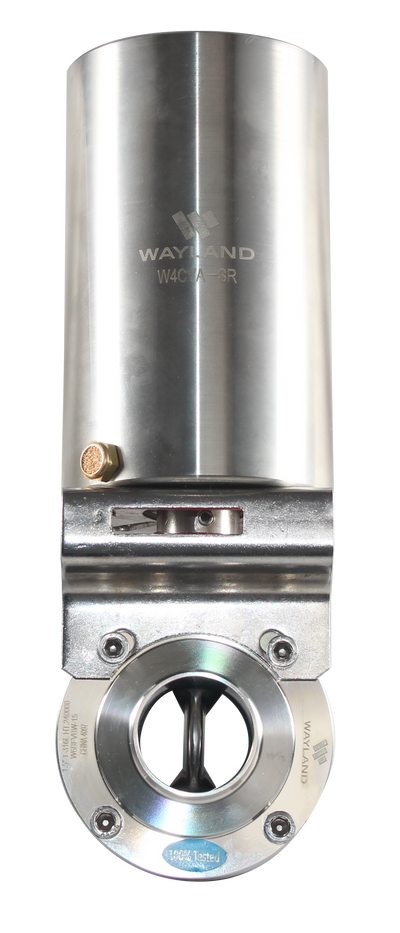 6" Butt-Weld Butterfly Valve W/ Spring Return Actuator - Normally Open - VITON (BFVBW-SRO)  - T316L Stainless Steel - Wayland Industries - W6BFVBW-V-6-SRO