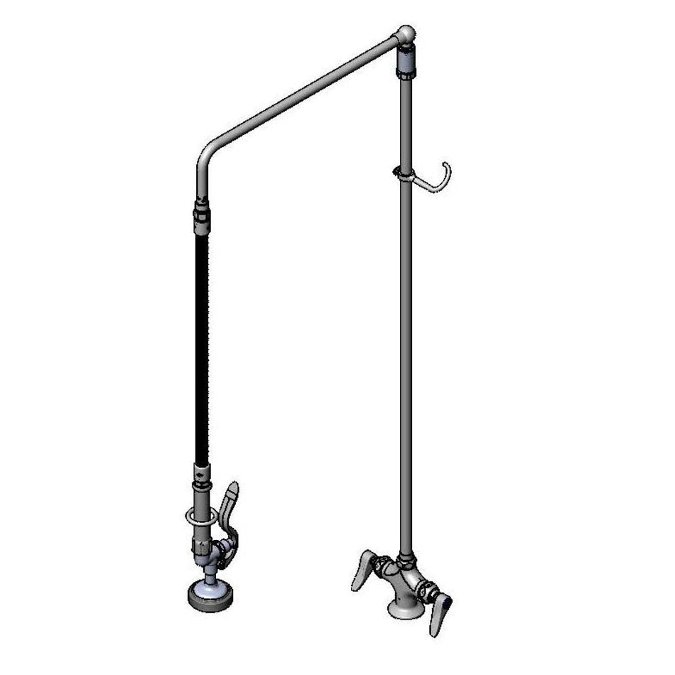 T&S Brass B-0112 Pre-Rinse - Overhead Swivel Arm (Single Hole)