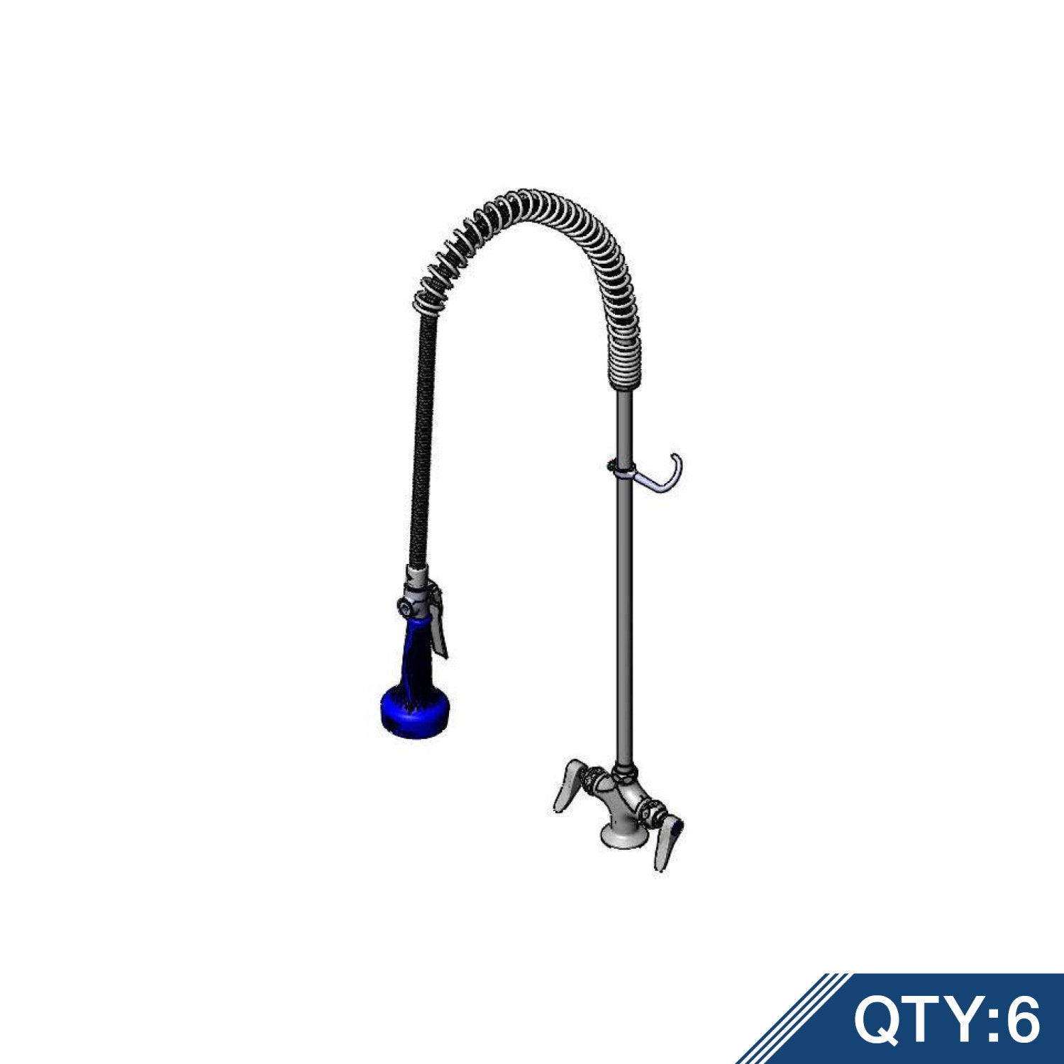 EasyInstall Pre-Rinse, Spring Action, Single Hole Base, 18