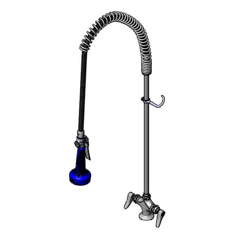 T&S EasyInstall Pre-Rinse, Spring Action, Single Hole Base, 18" Flex Lines (Qty. 6)