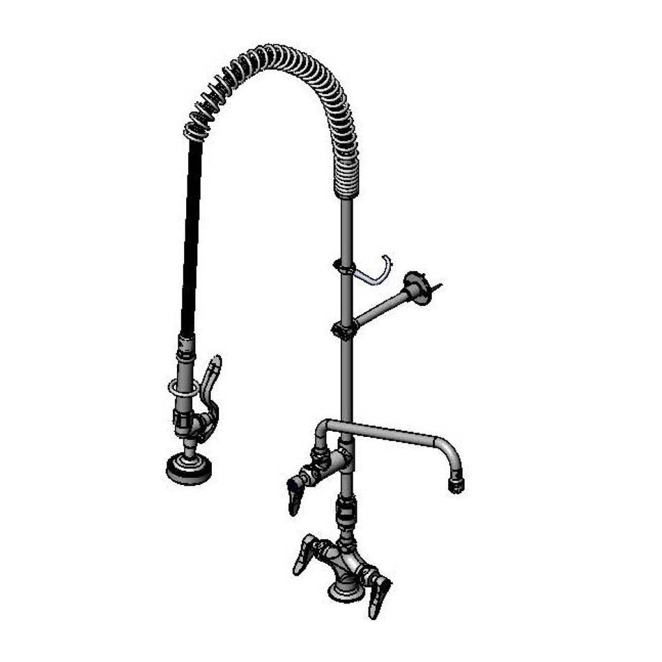 T&S Pre-Rinse, Single Deck Mount, Add-On Faucet, Swing Nozzle, B-0107, Vacuum Breaker