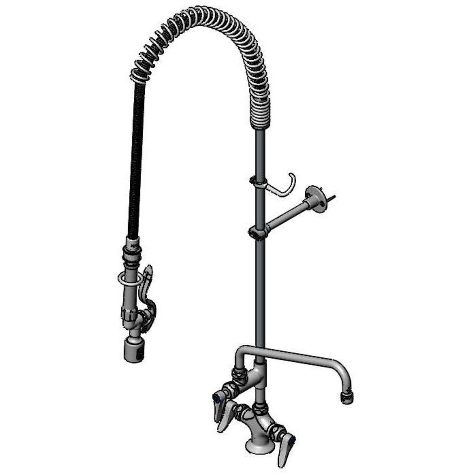 T&S Pre-Rinse Unit w/ Cerama Cartridges, B-0107-J, Swivel, Wall Bracket