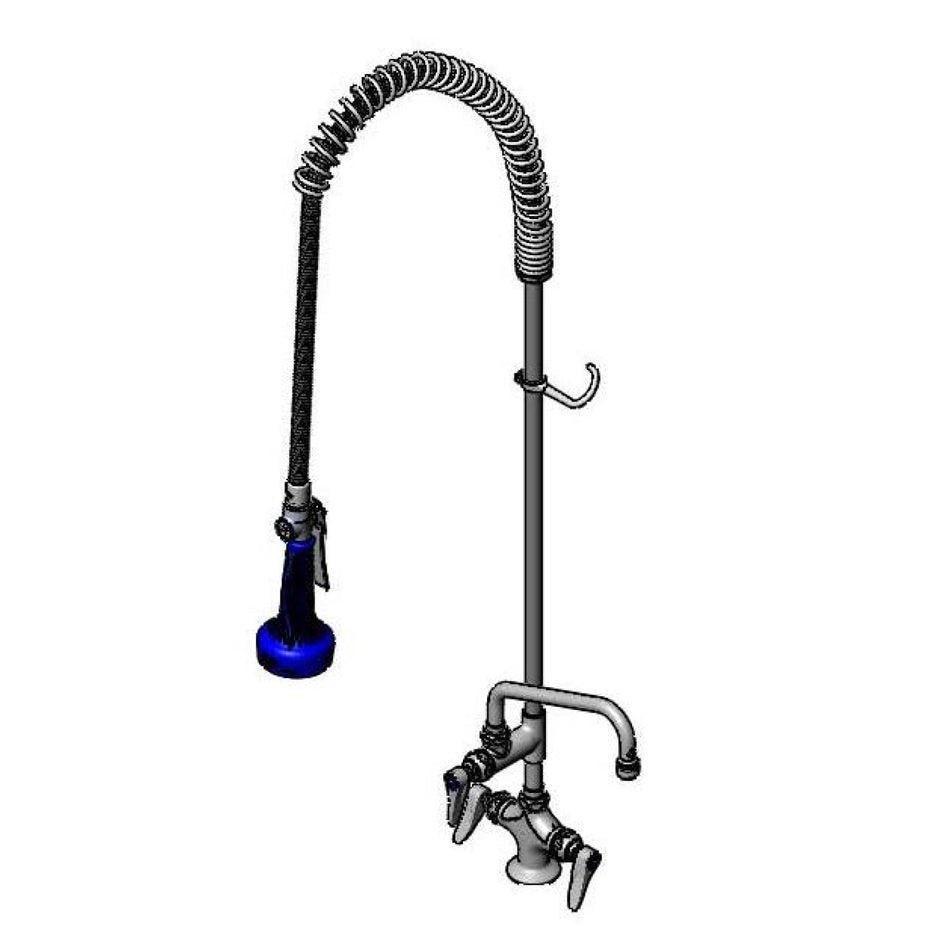 EasyInstall Pre-Rinse, Single Hole Base, 8" Add-On Faucet, 18" Flex Lines, B-0108 JeTSpray