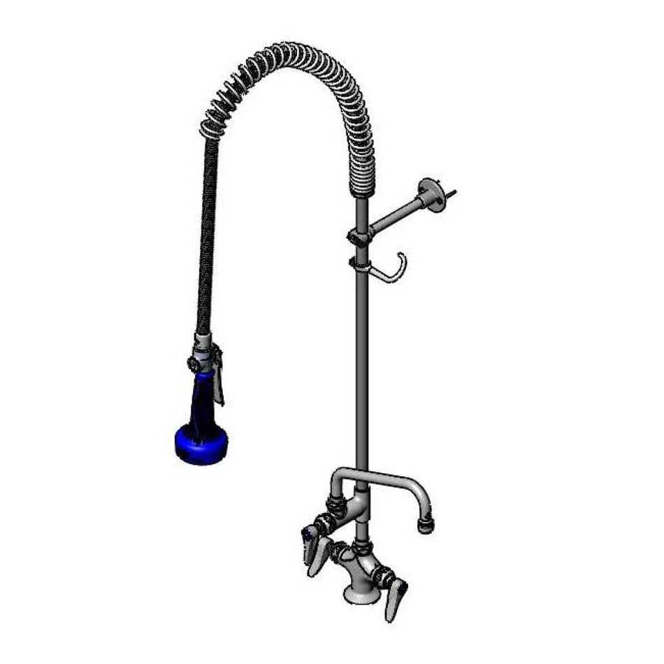 EasyInstall Pre-Rinse, Single Hole Base, 8" Add-On Faucet, 18" Flex Lines, Wall Bracket w/ B-0108 Spray Valve