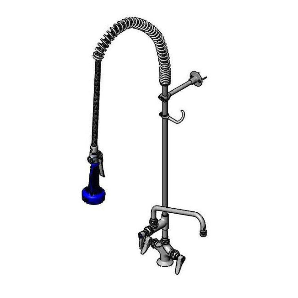 EasyInstall Pre-Rinse, Single Hole Base, 10" Add-On Faucet, 18" Flex Lines, Wall Bracket w/ B-0108-C Spray Valve