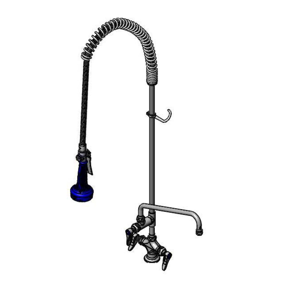 EasyInstall Pre-Rinse, Single Hole Base, 12" Add-On Faucet, 18" Flex Lines, B-0108-C Low Flow Spray Valve