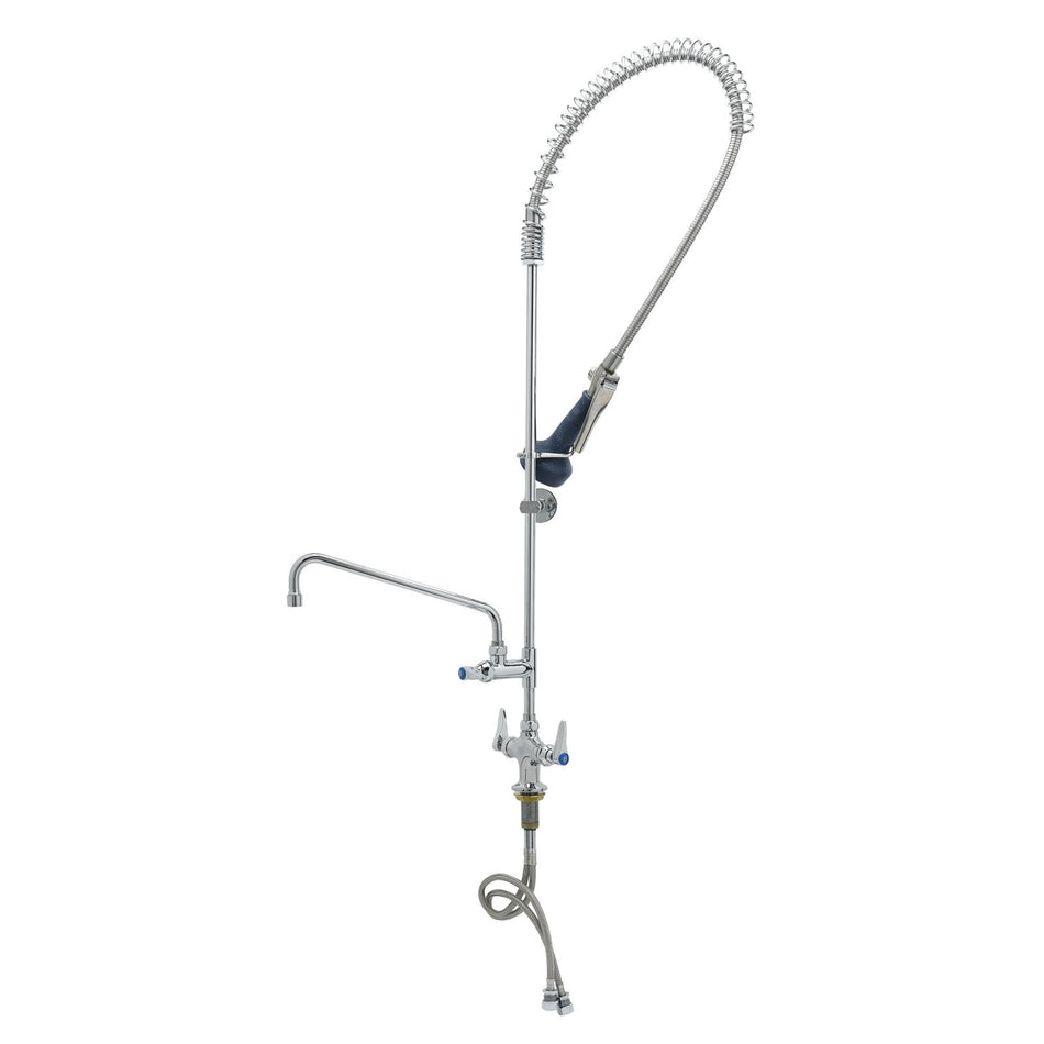 EasyInstall Pre-Rinse, Single Hole Base, 12" Add-On Faucet, 18" Flex Lines, Wall Bracket, B-0108-C Low Flow Spray Valve