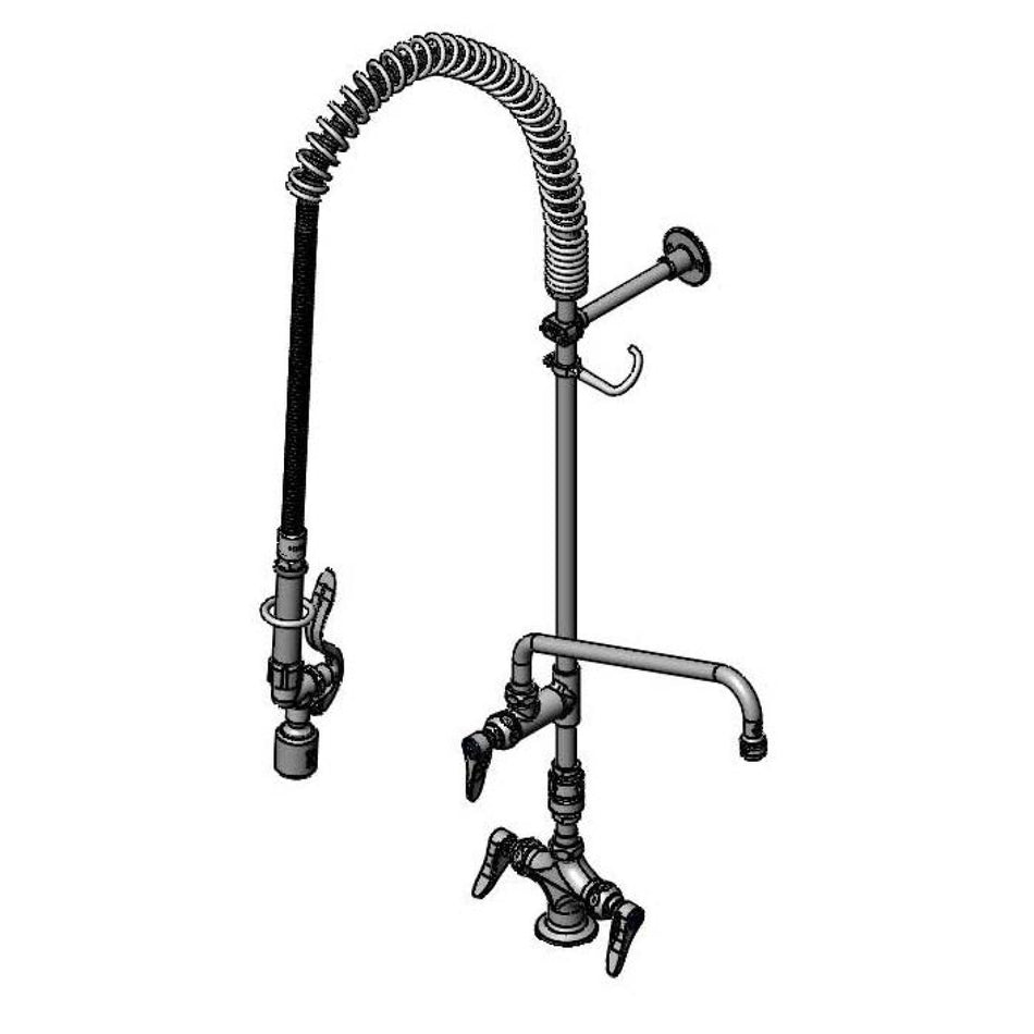 T&S EasyInstall Pre-Rinse, Spring Action, Single Hole Base, B-0156, B-0107-C & B-0970-FEZ