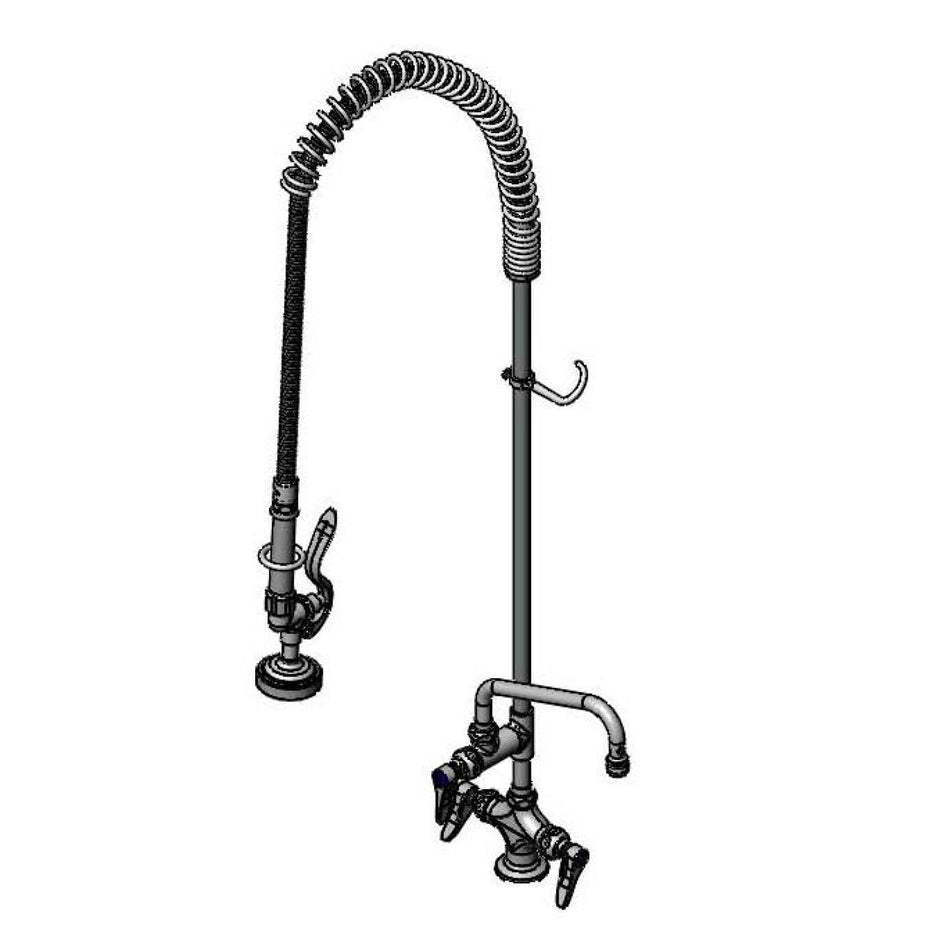 EasyInstall Pre-Rinse: Single Hole Base, Add-On Faucet w/ 8" Nozzle, 18" Flex Supply Lines