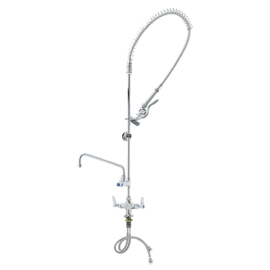EasyInstall Pre-Rinse, Single Hole Base, 10" Add-On Faucet, 18" Flex Lines, Wall Bracket