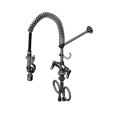 T&S Brass B-0113-CRBJX36H EasyInstall Pre-Rinse - Ceramas & B-0107-J & 8" Riser