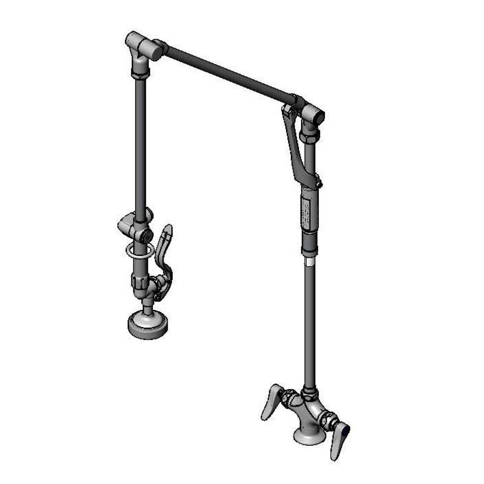T&S Pre-Rinse, Roto-Flex Design, Single Hole Base, 42" Overall Height