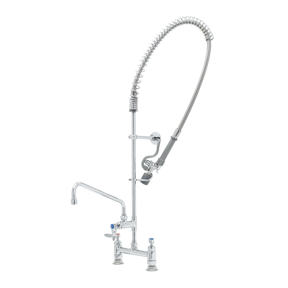 T&S Pre-Rinse Unit: 8" Deck Mount, Ceramas, ADF, 12" Swing Nozzle, B-0107-C, 6" Wall Bracket