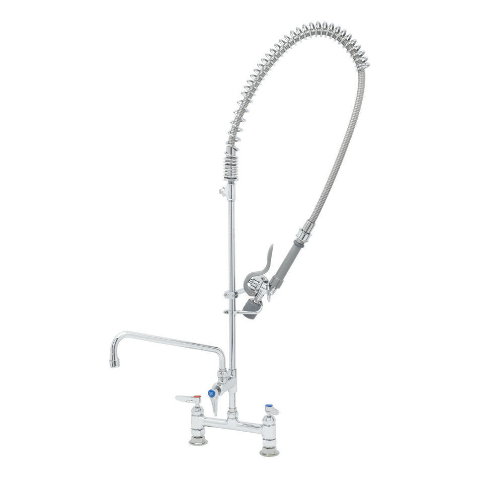 T&S EasyInstall Pre-Rinse, 8" Deck Mount Base, Ceramas, ADF 12" Nozzle, B-0107-J-SWV, Tee