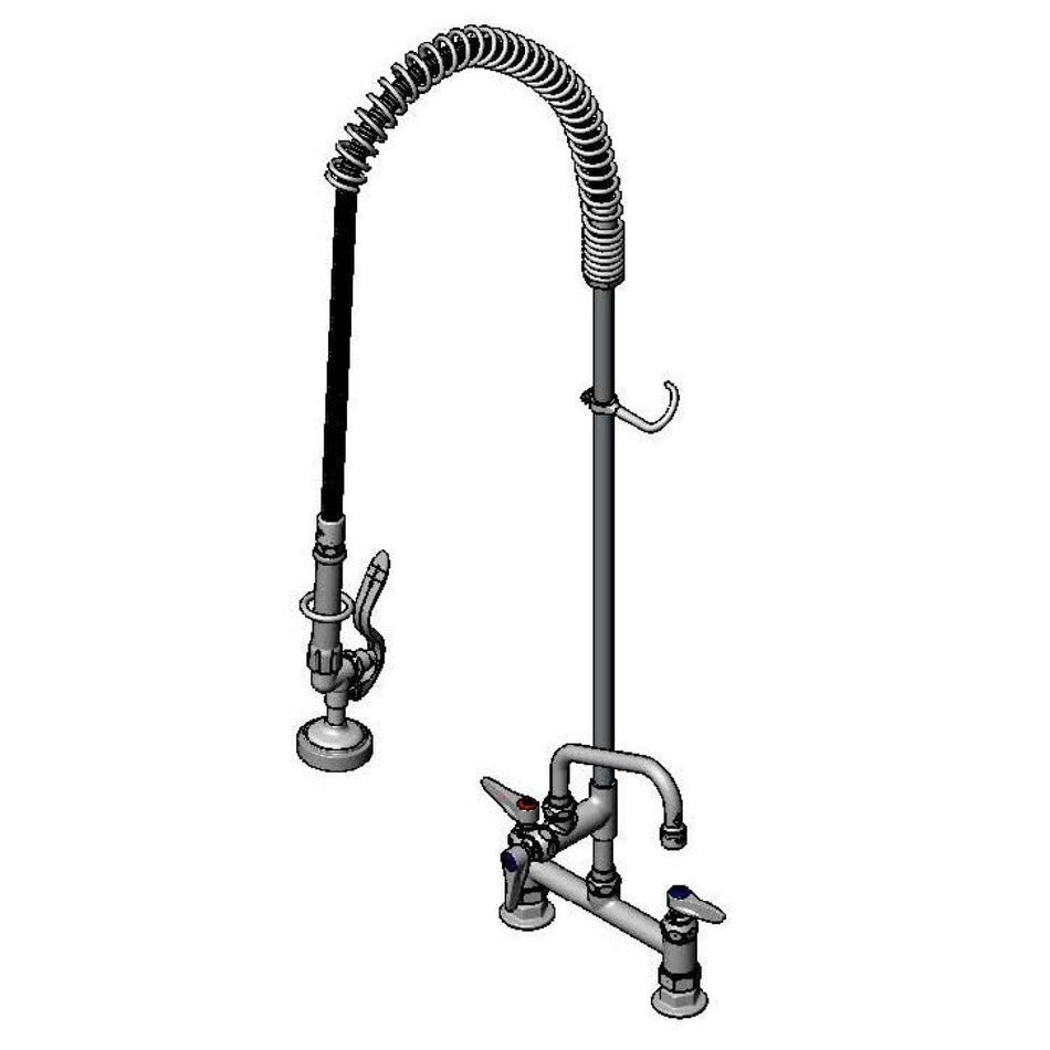 EasyInstall Pre-Rinse, Spring Action, Deck Mount, 8" Centers, 6" Add-On Faucet