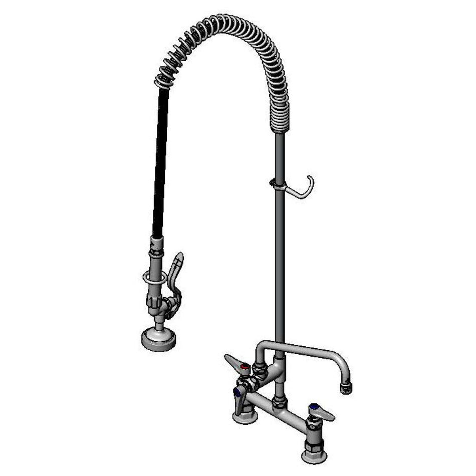 EasyInstall Pre-Rinse, Spring Action, Deck Mount, 8" Centers, 10" Add-On Faucet