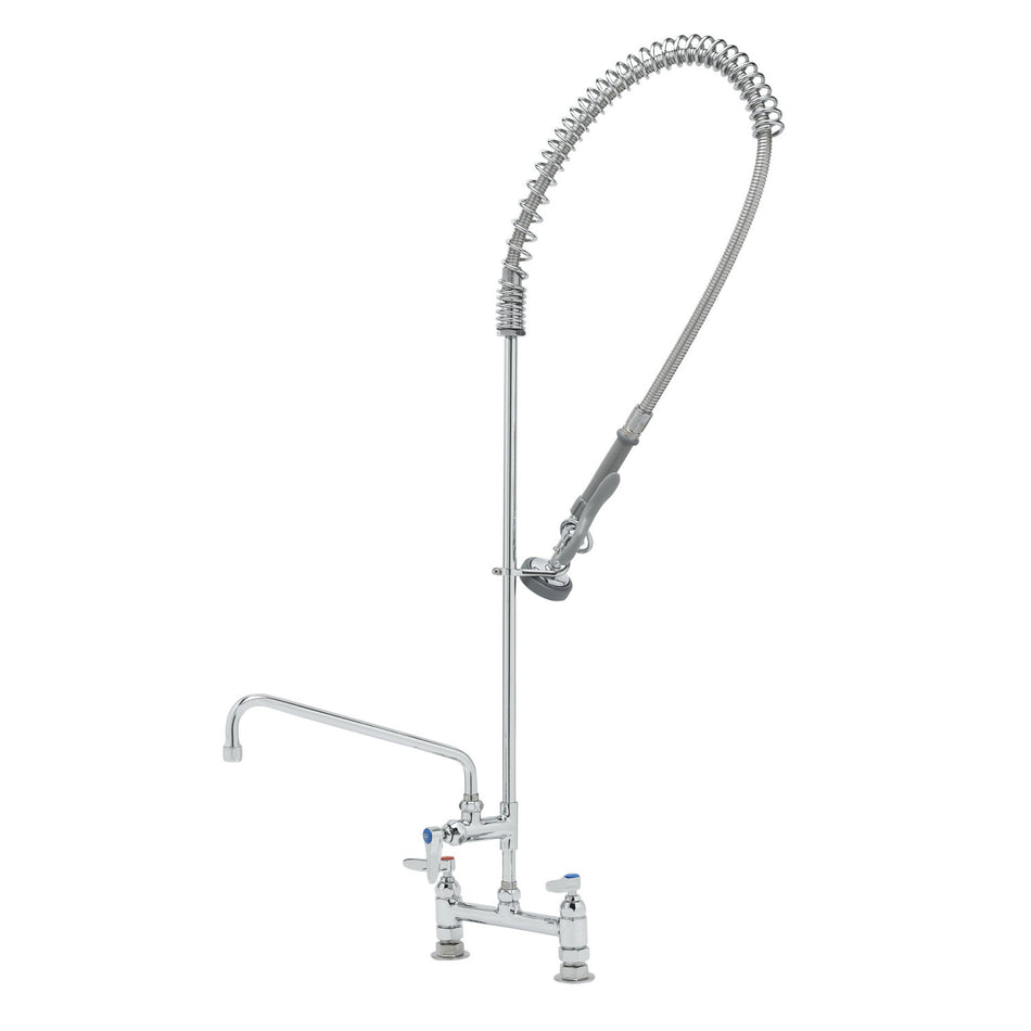 EasyInstall Pre-Rinse, Spring Action, Deck Mount, 8" Centers, 12" Add-On Faucet