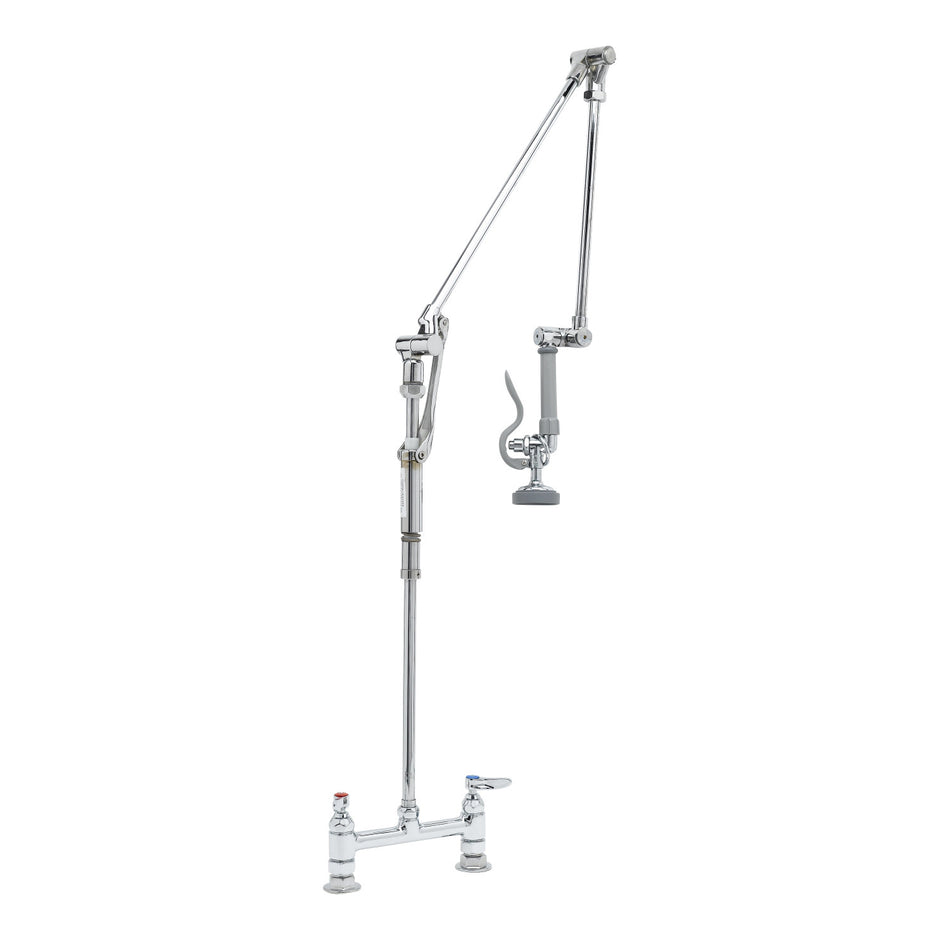 T&S Pre-Rinse, Roto-Flex Design, Deck Mount Base, 8" Centers, 42" Overall Height