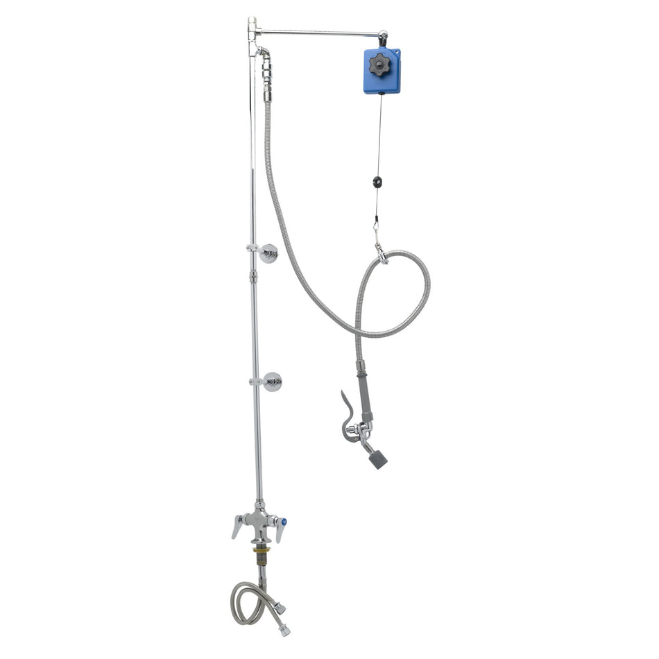 T&S Pre-Rinse, Balancer, Single Hole Base, Low Flow Valve, 2 Wall Brkt's, VB Hose