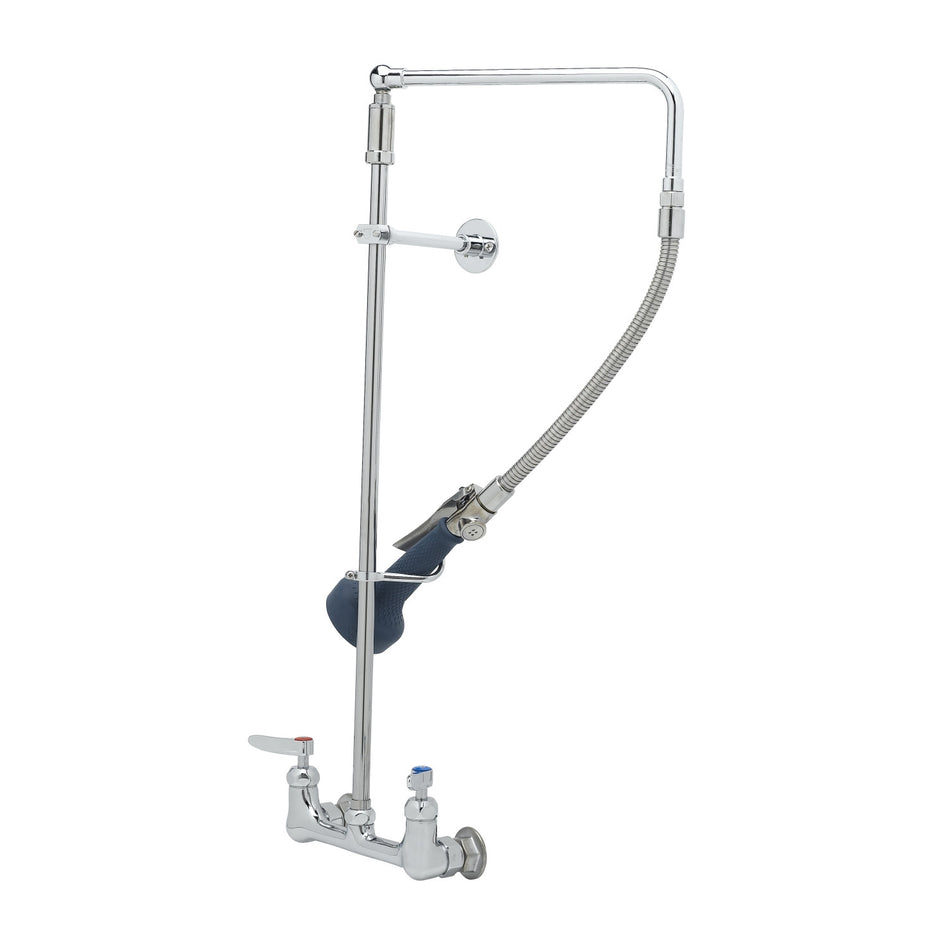 T&S Pre-Rinse, 8"c/c Wall Mnt, Qverhead Swivel Arm, B-0108-C, Wall Bracker, 26" Riser, Ceramas