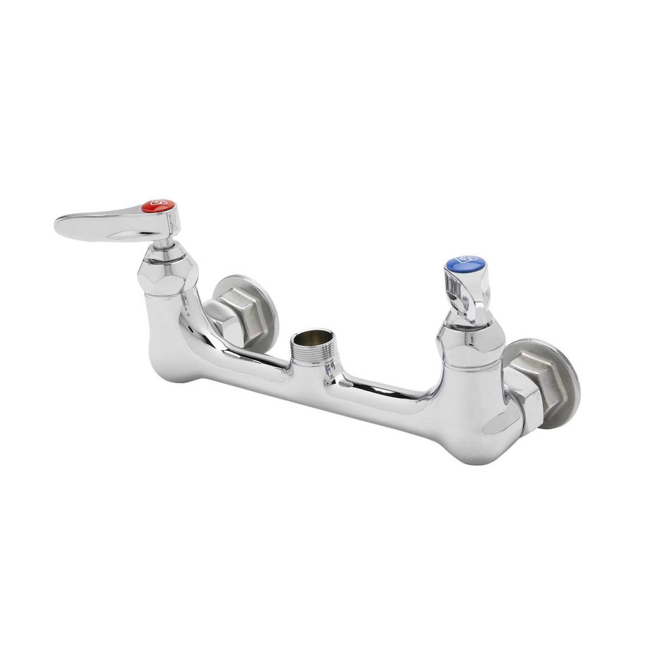 Mixing Faucet, 8" Wall Mount, CV Cerama Cartridges, 1/2" NPT Inlets, Less Nozzle