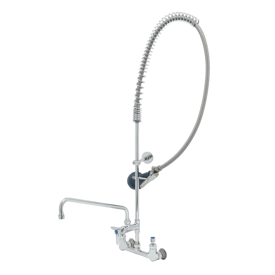 T&S EasyInstall Pre-Rinse: Spring Action, 8" Wall Mount, ADF w/ 14" Nozzle, Ceramas, B-0108-C