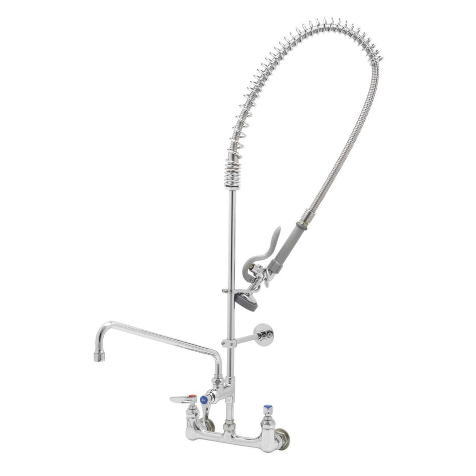 T&S B-0133-01 37 5/8"H Wall Mount Pre Rinse Faucet - 1 3/20 GPM, Base with Nozzle