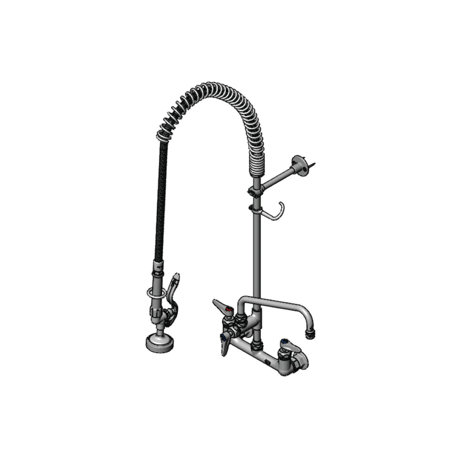 EasyInstall Pre-Rinse, 8" Wall Mount, Ceramas, 10" Add-On Faucet, 6" Wall Bracket