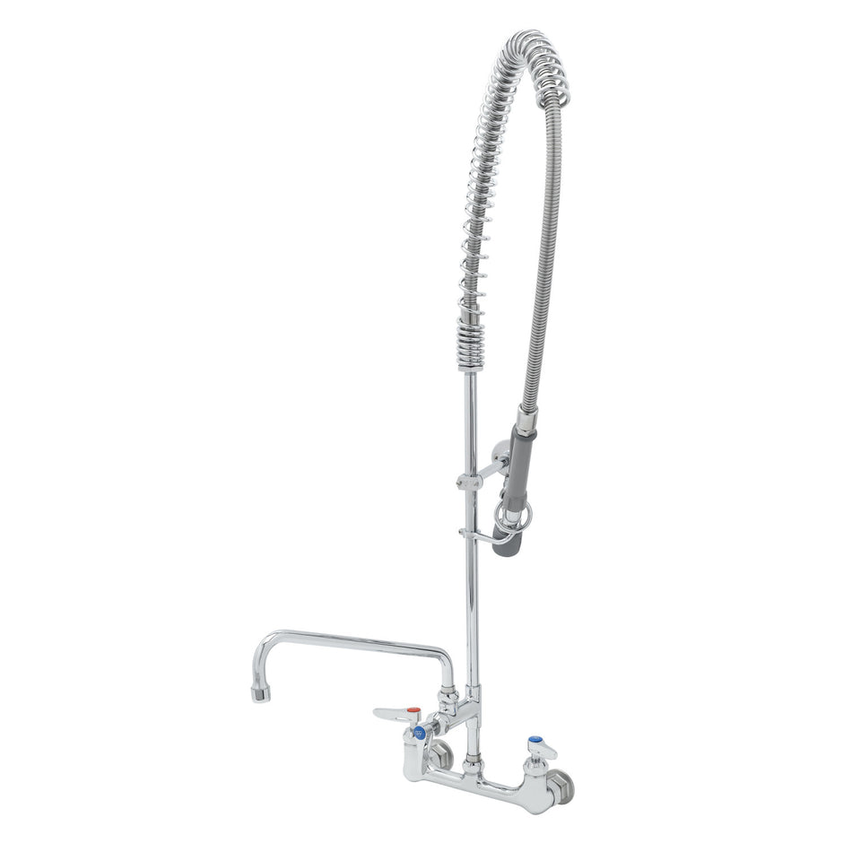 T&S EasyInstall Pre-Rinse, 8" Wall Mount, Ceramas, 12" ADF, B-0107-J, B-0230-K & Wall Bracket