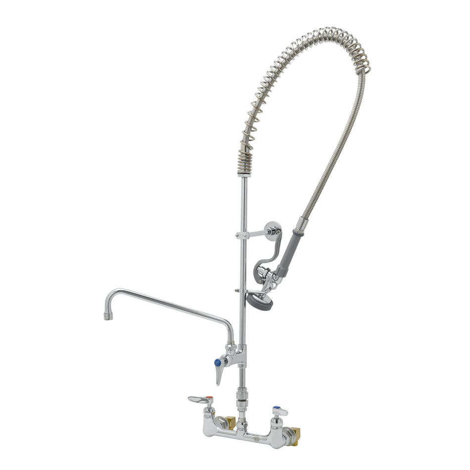 T&S Pre-Rinse, 8"c/c Wall Mount, Add-On Faucet,B-0230-K, B-0107, Vacuum Breaker, Ceramas