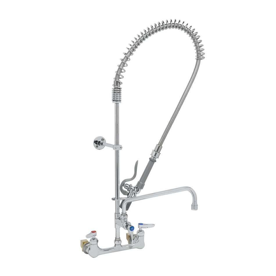 T&S EasyInstall Pre-Rinse, 8" Wall Mount, Ceramas, 12" ADF, B-0107-J, B-0230-K, Swivel