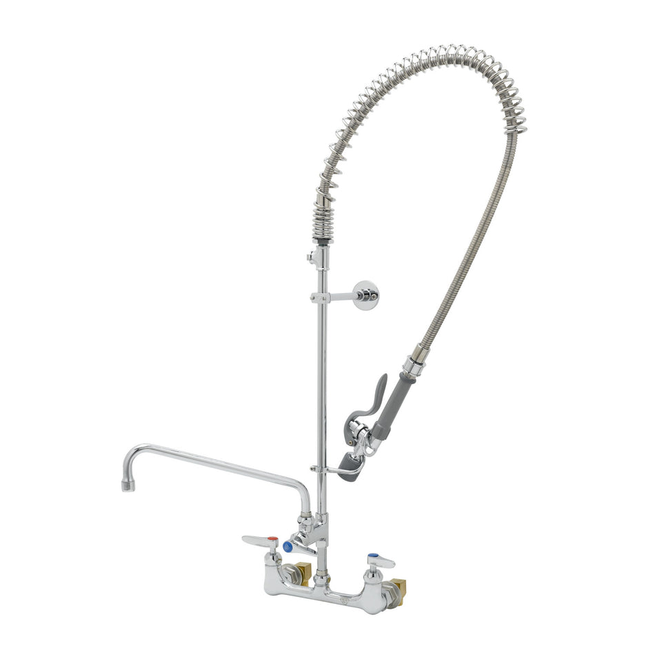 T&S EasyInstall Pre-Rinse, 8" Wall Mount, Ceramas, 12" ADF, B-0107-J, B-0230-K, Tee, Swivel