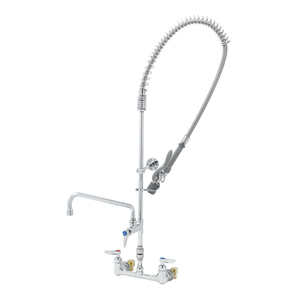 T&S Pre-Rinse, 8"c/c Wall Mount, Add-On Faucet, B-0230-K, B-0107-C, Vacuum Breaker, Ceramas