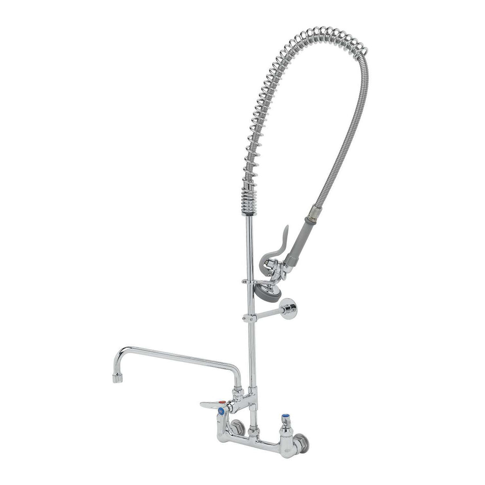 T&S EasyInstall Pre-Rinse, 8" Wall Mt, 12" Add-On Faucet w/ 1.5 GPM VR Aerator, Wall Bracket (5.7 Lpm Max)