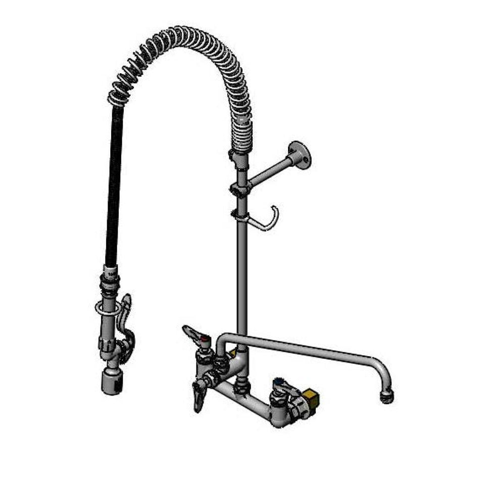 T&S EasyInstall Pre-Rinse, 8" Wall Mount, Ceramas, ADF, 18" Nozzle, B-0230-K, B-TEE, Swivel
