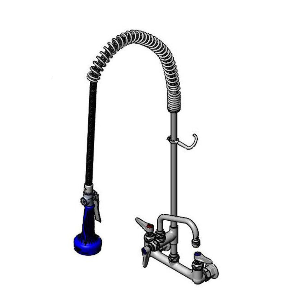 EasyInstall Pre-Rinse, Spring Action, 8" Wall Mount Base, 6" Add-On Faucet, B-0108-C Low Flow Spray Valve