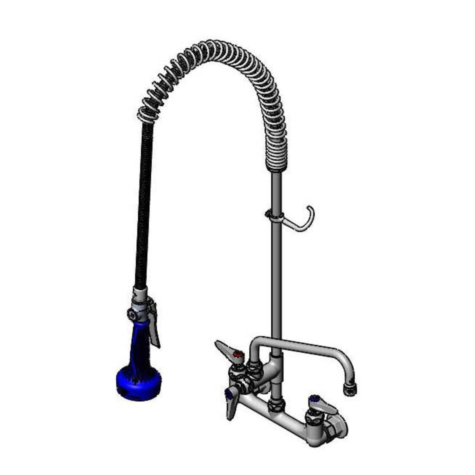 EasyInstall Pre-Rinse, Spring Action, 8" Wall Mount Base, 10" Add-On Faucet, B-0108-C Low Flow Spray Valve