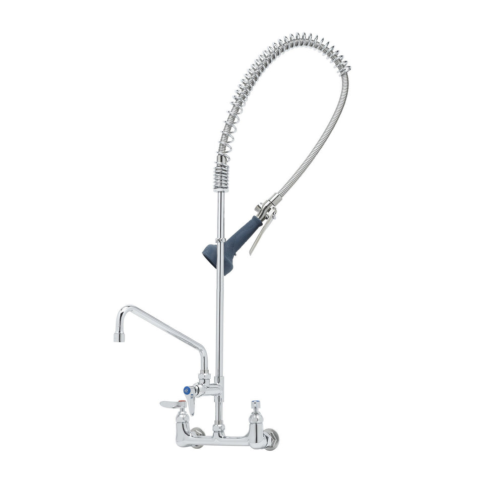 EasyInstall Pre-Rinse, Spring Action, Wall Mount Base, 8" Centers, 12" Add-On Faucet W/B-0108 Spray Valve