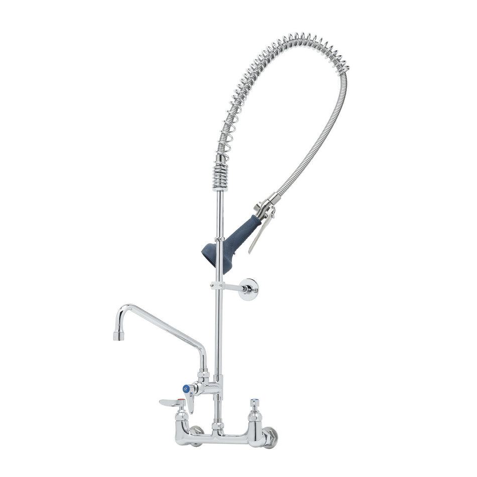 T&S B-0133-A12-08C 37 9/16"H Wall Mount Pre Rinse Faucet - 13/20 GPM, Base with Nozzle