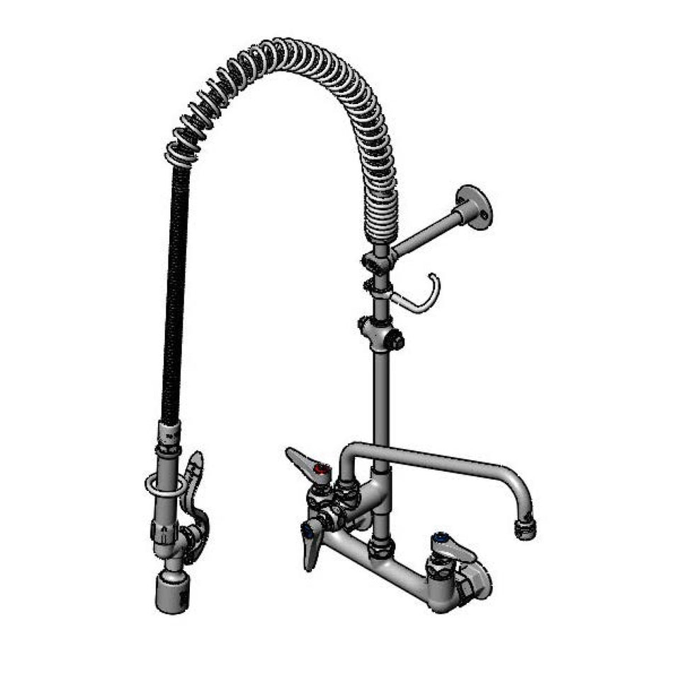T&S Brass B-0133-A12-BC4 EasyInstall Pre-Rinse - 12" ADF & 4-Way Cross