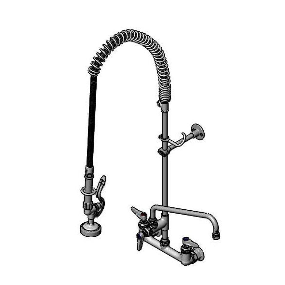 T&S EasyInstall Pre-Rinse, B-0107, 12" Nozzle, Wall Bracket, Accessory Fitting Tee
