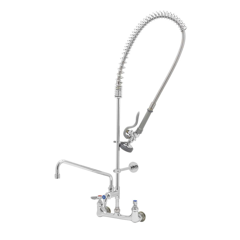 T&S EasyInstall Pre-Rinse, Spring Action, Wall Mount, 14" Add-On Faucet (QTY6)