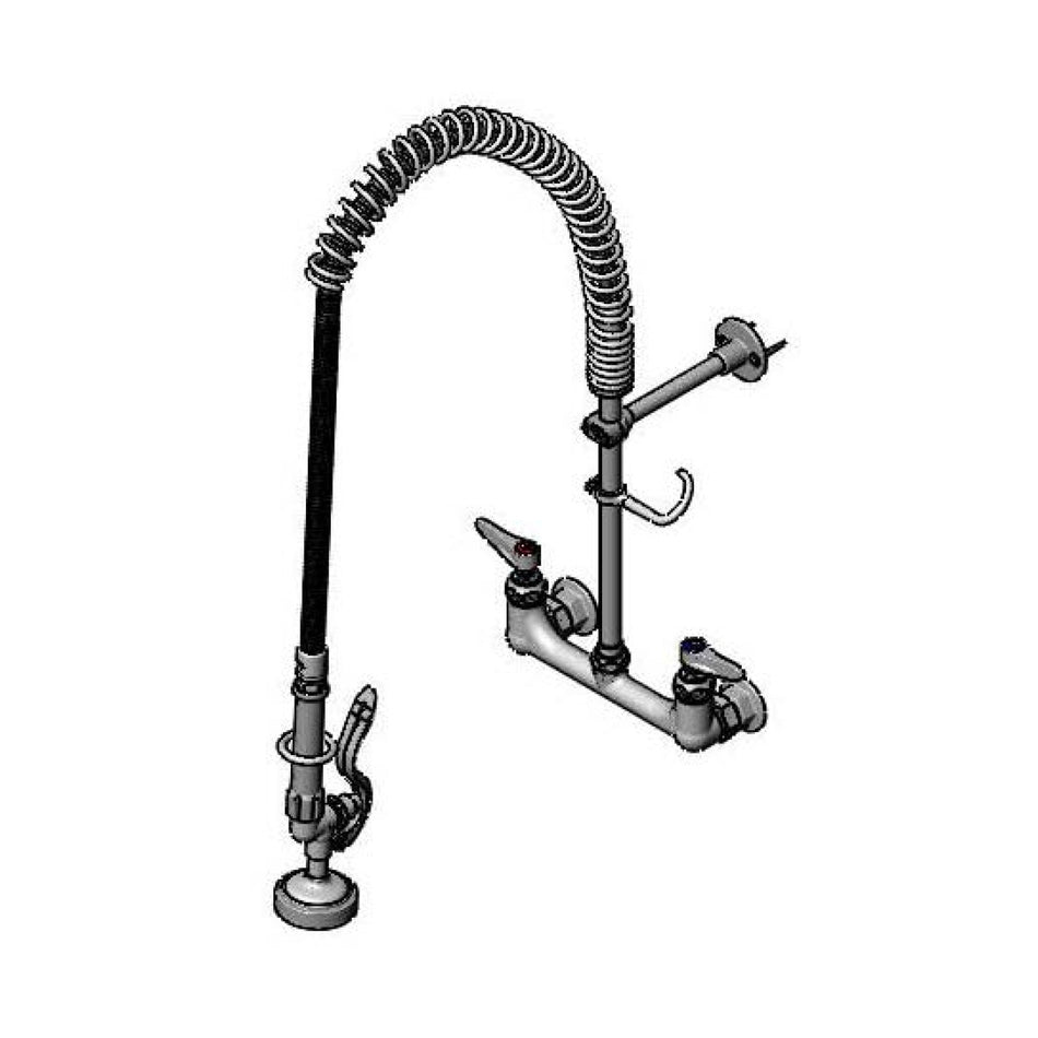 T&S Brass B-0133-B-145X Pre-Rinse Unit - 8" Wall Mount & 12" Riser