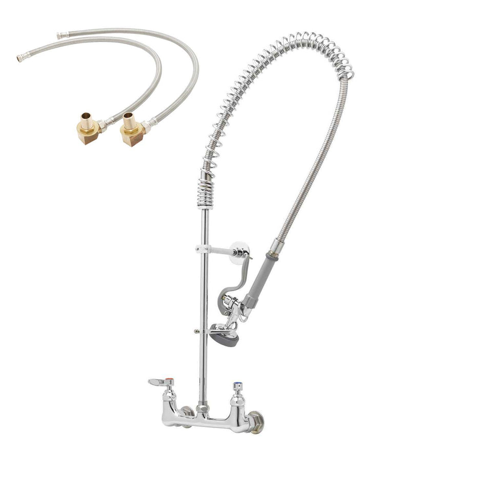 T&S Master Pack (Qty 6) B-0133-B-KIT-M6, Pre-Rinse Unit, 8" Wall Mount Base Faucet, Eternas, B-0107, Wall Bracket, B-0230-KIT