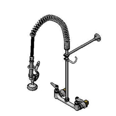 T&S Brass B-0133-BR-B Wall Mount Pre-Rinse - Supply Stops & Brush Head