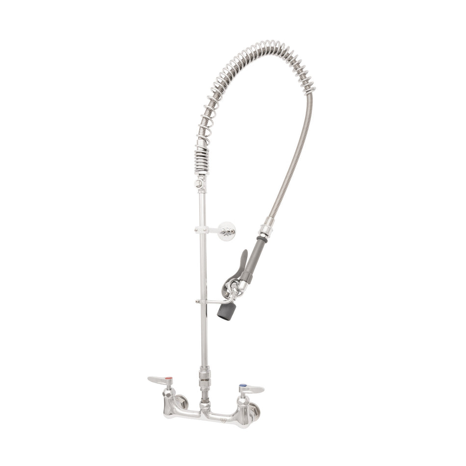 T&S PRU 8" Wall Mount Faucet, w/ Ceramas, B-0107-J, VB, Rigid Tee, 44" Flexible Hose, 1/2" NPT Elbow Installation Kit