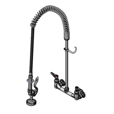 T&S Brass B-0133-R EasyInstall Pre-Rinse - 8" Wall Mount & PVC Hose