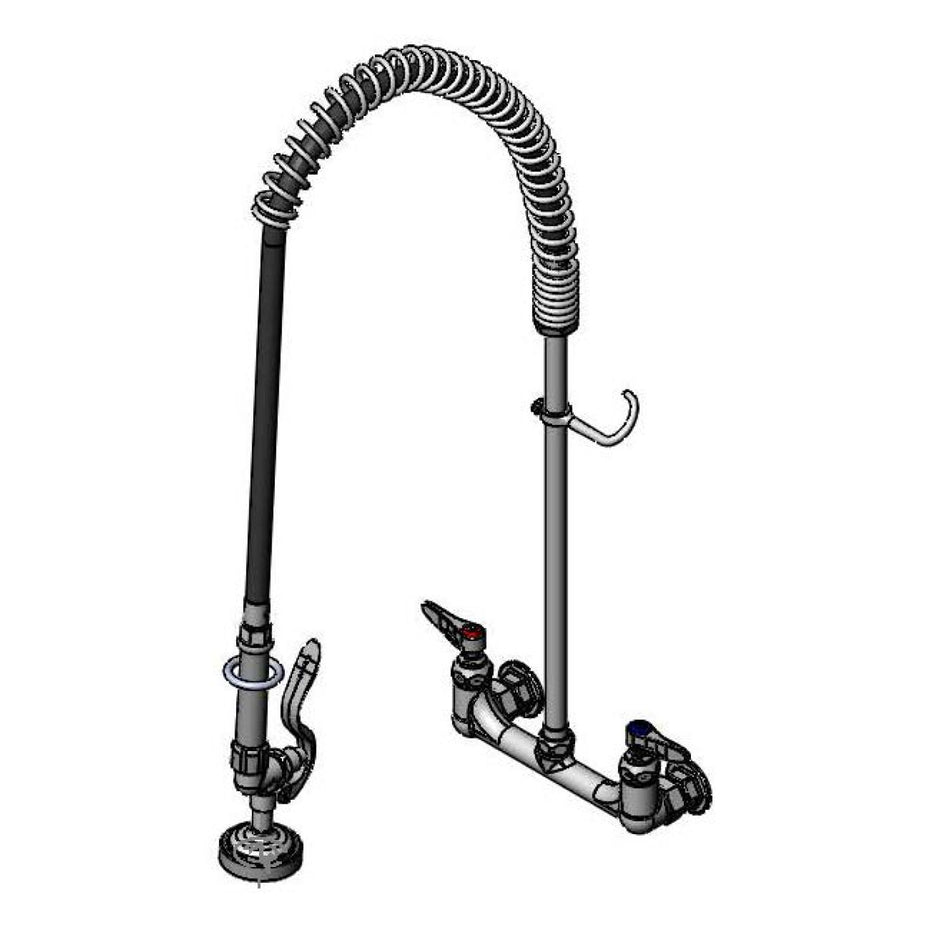 T&S Brass B-0133-R EasyInstall Pre-Rinse - 8" Wall Mount & PVC Hose